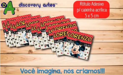 Rótulo Adesivo Caixinha Mickey