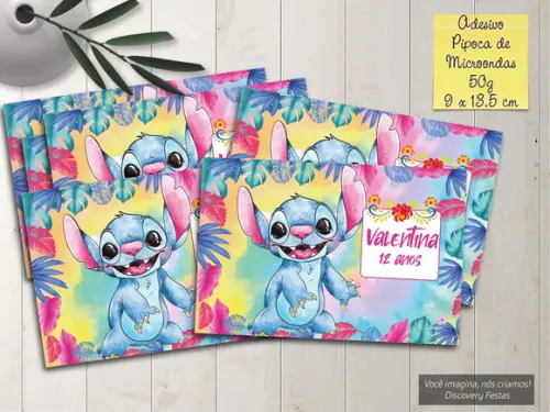 Rótulo Adesivo Pipoca de Microondas Stitch