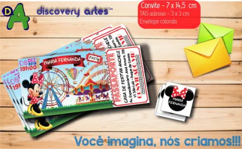 Convite Ingresso Parque da Minnie