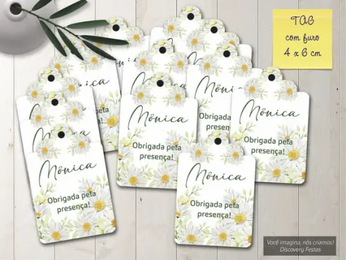 Tag com Furo Margaridas