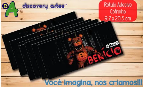 Rótulo Adesivo Cofrinho Five Nights At Freddy’s