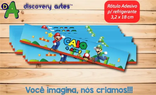 Rótulo Adesivo Refrigerante Super Mario Bros