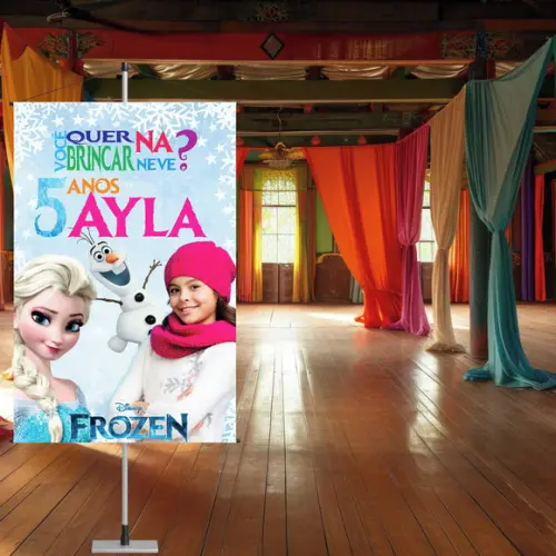 Banner Frozen com Foto da Criança (para Uso Interno)