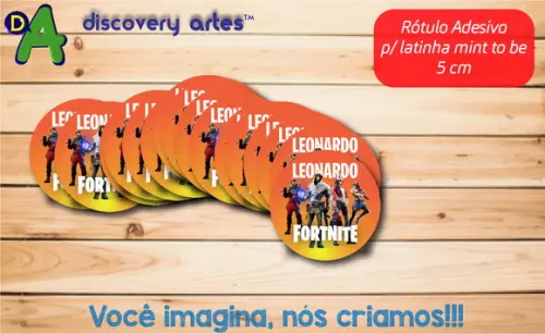 Rótulo Adesivo Latinha Fortnite