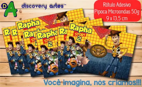 Rótulo Adesivo Pipoca de Microondas Toy Story