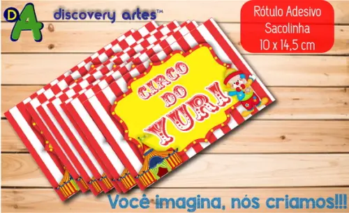 Rótulo Adesivo Sacola Circo