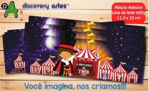 Rótulo Adesivo Lata de Leite Circo (400g)