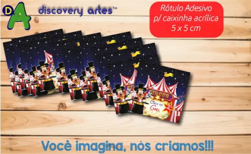 Rótulo Adesivo Caixinha Circo do Mickey