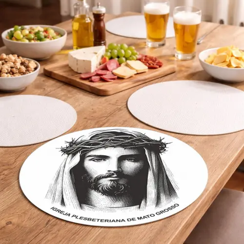 Sousplat Redondo Jesus (descartável - Papel Fotográfico)