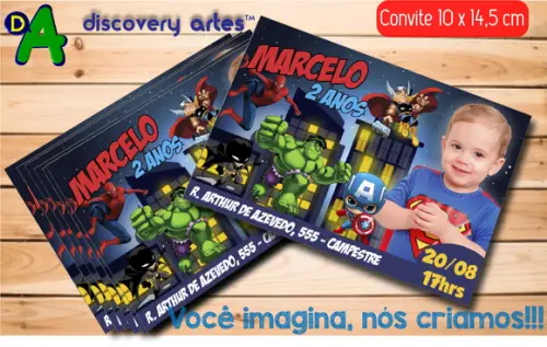 Convite Super Herois com Foto