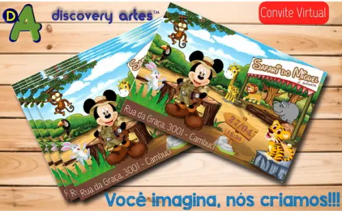 Convite Digital Mickey Safari