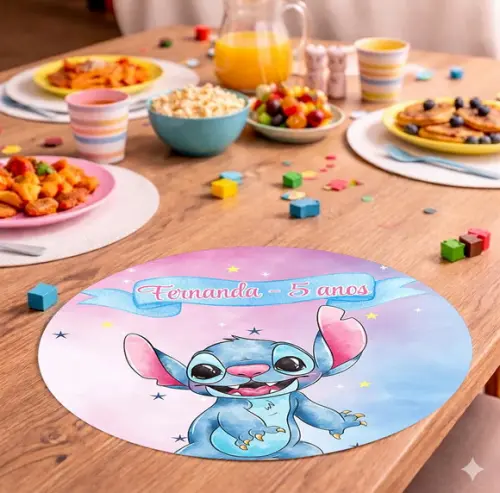 Sousplat Redondo Stitch (descartável)