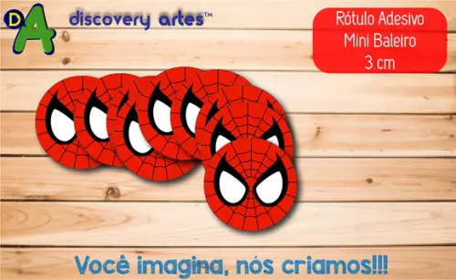 Rótulo Adesivo Mini Baleiro Homem Aranha