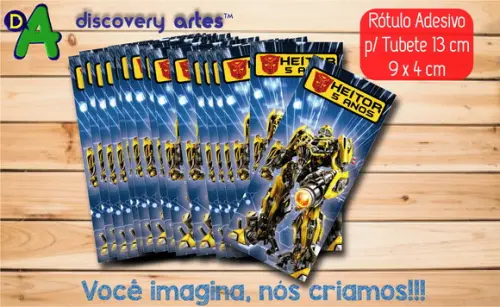 Rótulo Adesivo Tubete Transformers