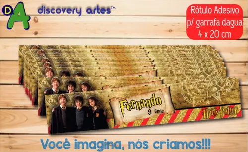 Rótulo Adesivo Garrafa D'agua Harry Potter