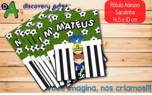 Rótulo Adesivo Sacola Futebol