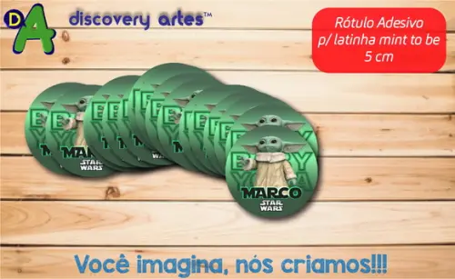 Rótulo Adesivo Latinha Baby Yoda