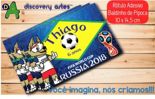 Rótulo Adesivo Baldinho Copa do Mundo