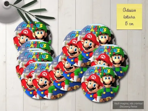 Rótulo Adesivo Latinha Super Mario Bros