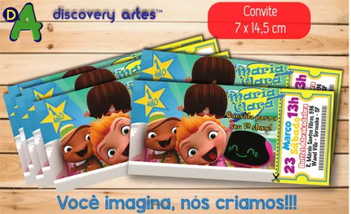 Convite Ingresso Desenho Animado