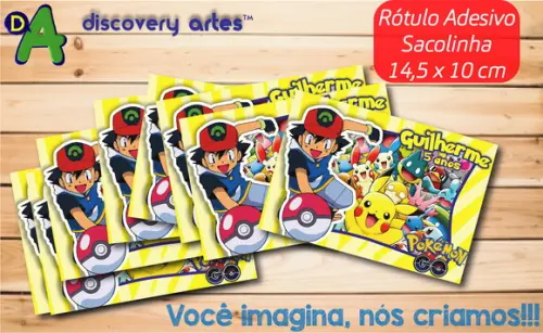 Rótulo Adesivo Sacola Pokemon