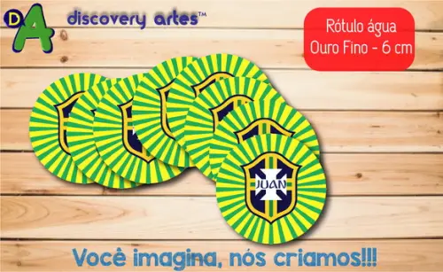 Rótulo Adesivo Água Ouro Fino Futebol