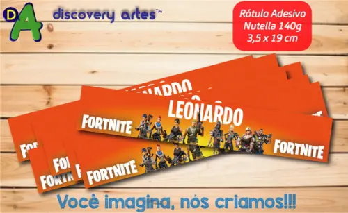 Rótulo Adesivo Nutella Fortnite