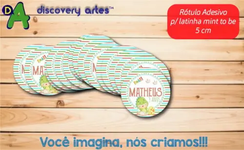 Rótulo Adesivo Latinha Dino Baby