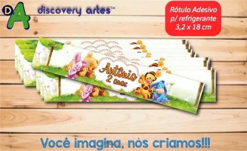 Rótulo Adesivo Refrigerante Ursinho Pooh Baby