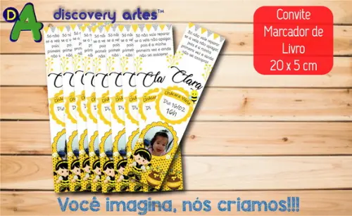 Convite Marcador de Livro Abelhinha