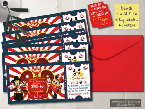 Convite Ingresso Circo do Mickey