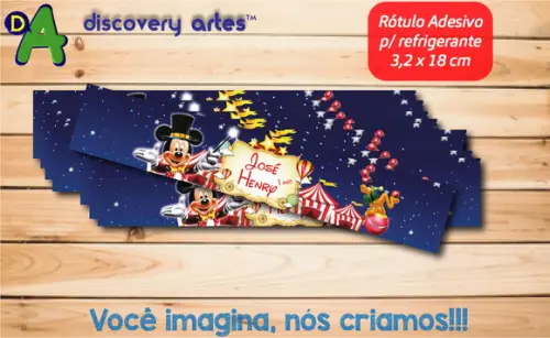 Rótulo Adesivo Refrigerante Circo do Mickey