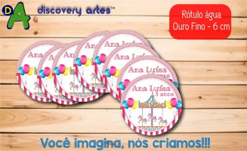Rótulo Adesivo Água Ouro Fino Parque de Diversão