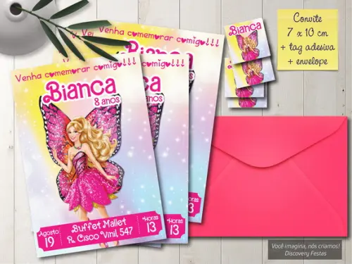 Convite Barbie Butterfly