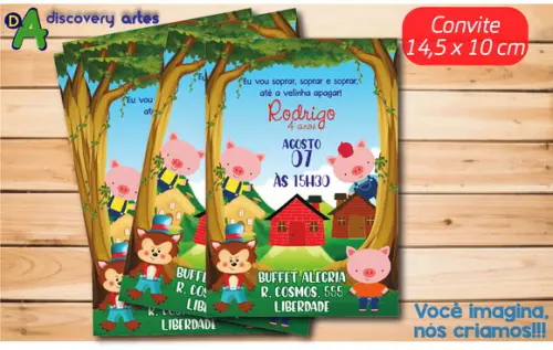 Convite 3 Porquinhos