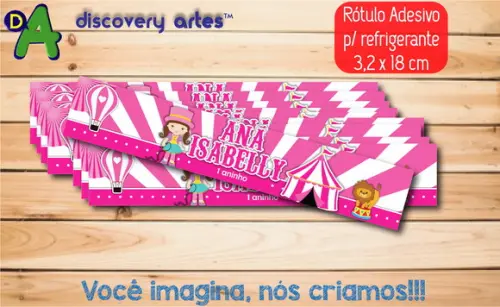 Rótulo Adesivo Refrigerante Circo Rosa