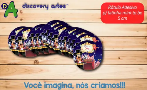 Rótulo Adesivo Latinha Circo do Mickey