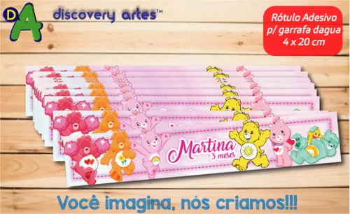 Rótulo Adesivo Garrafa D'água Ursinhos Carinhosos