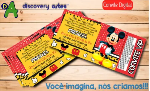 Convite Ingresso Digital Mickey