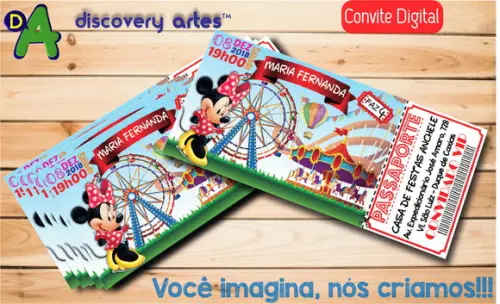 Convite Ingresso Digital Parque da Minnie