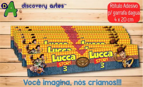 Rótulo Adesivo Garrafa D'água Toy Story