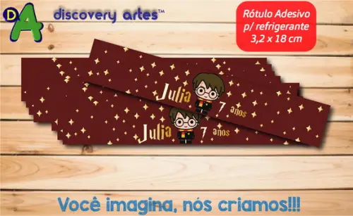 Rótulo Adesivo Refrigerante Harry Potter Cute