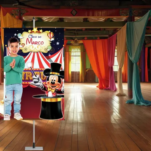 Banner Circo do Mickey com Foto da Criança