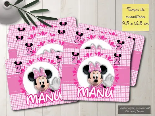 Tampa de Marmitinha Minnie Rosa