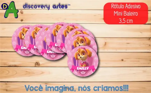 Rótulo Adesivo Mini Baleiro Patrulha Canina
