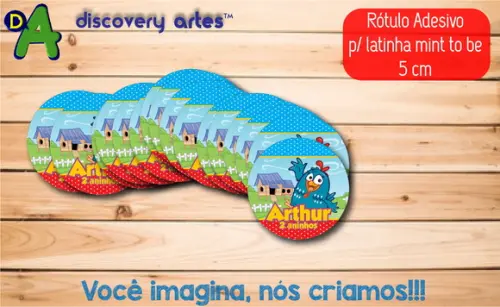 Rótulo Adesivo Latinha Galinha Pintadinha