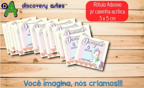 Rótulo Adesivo Caixinha Unicornio