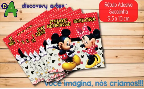 Rótulo Adesivo Sacolinha Mickey