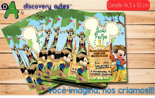 Convite Mickey Caipira
