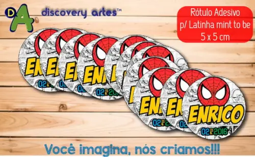 Rótulo Adesivo Latinha Homem Aranha